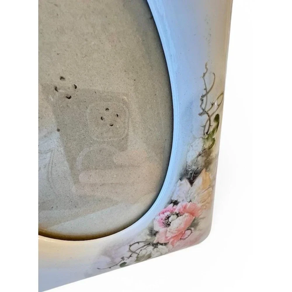 VTG Touche Ceramic Floral Picture Frame 5x7 Cottagecore Shabby‎ Chic